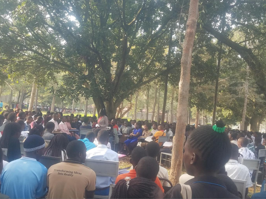 Open-air teaching at Nagongera Campus, as pictured in the Faculty teaching progress report